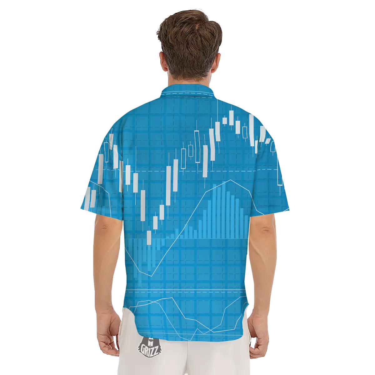 Candlestick Stock Market Print Men's Short Sleeve Shirts-grizzshop