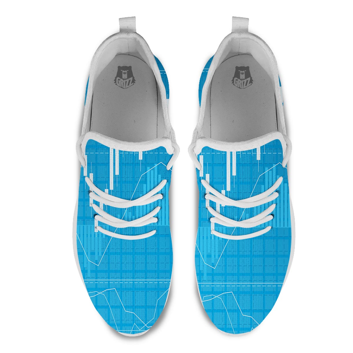 Candlestick Stock Market Print White Athletic Shoes-grizzshop