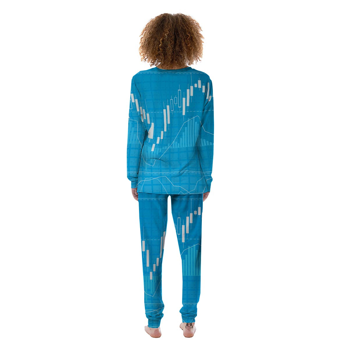 Candlestick Stock Market Print Women's Pajamas-grizzshop