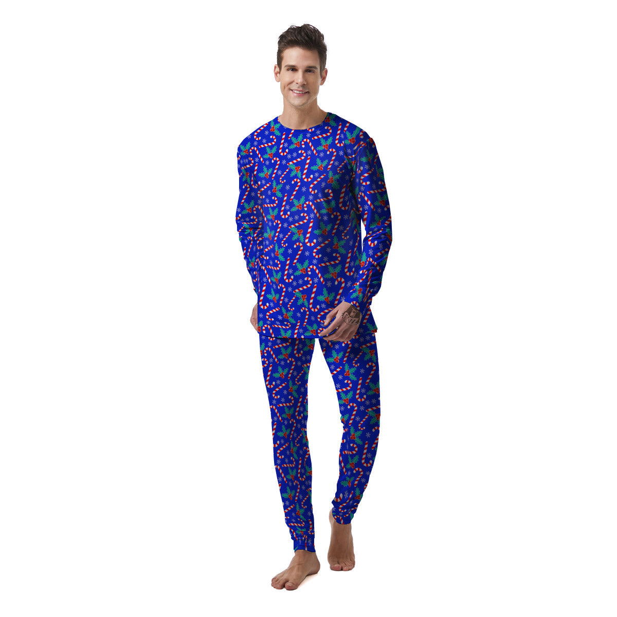 Candy And Christmas Berry Print Pattern Men's Pajamas-grizzshop