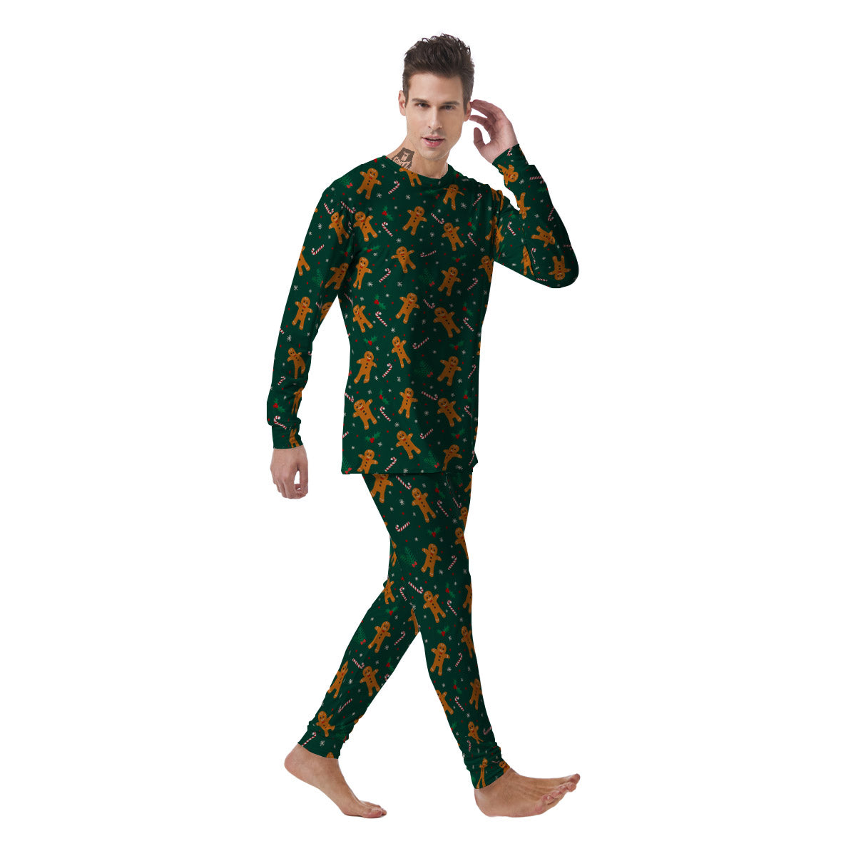 Candy And Christmas Cookie Print Pattern Men's Pajamas-grizzshop