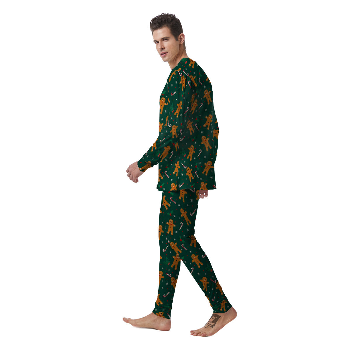 Candy And Christmas Cookie Print Pattern Men's Pajamas-grizzshop