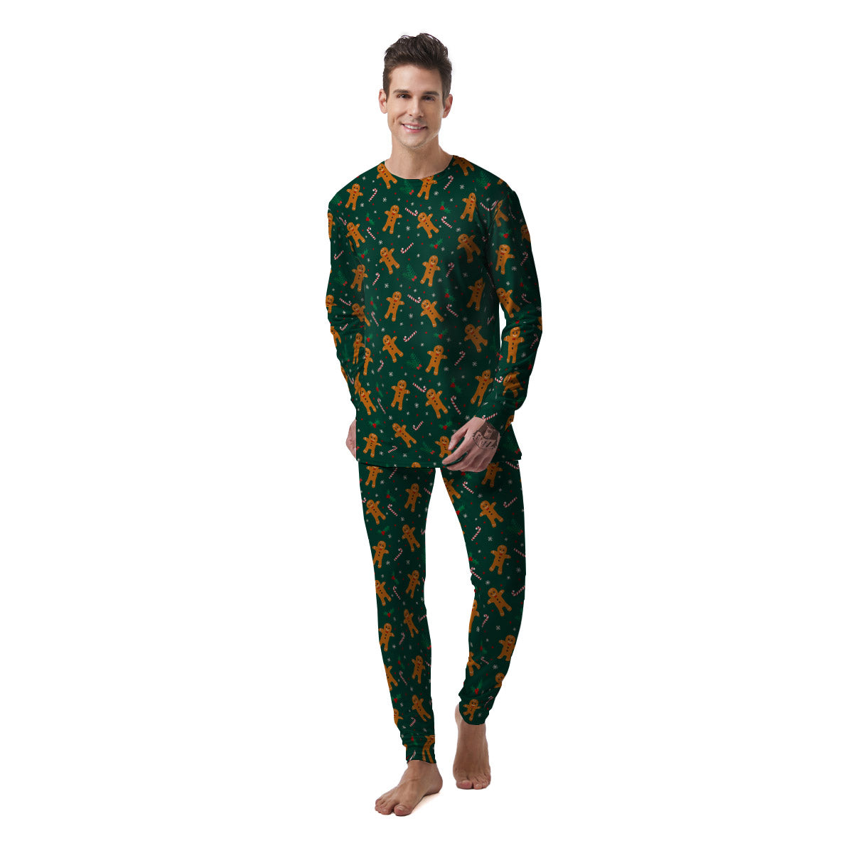 Candy And Christmas Cookie Print Pattern Men's Pajamas-grizzshop