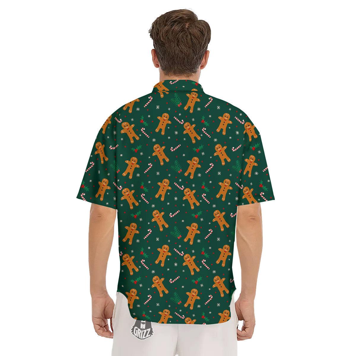 Candy And Christmas Cookie Print Pattern Men's Short Sleeve Shirts-grizzshop