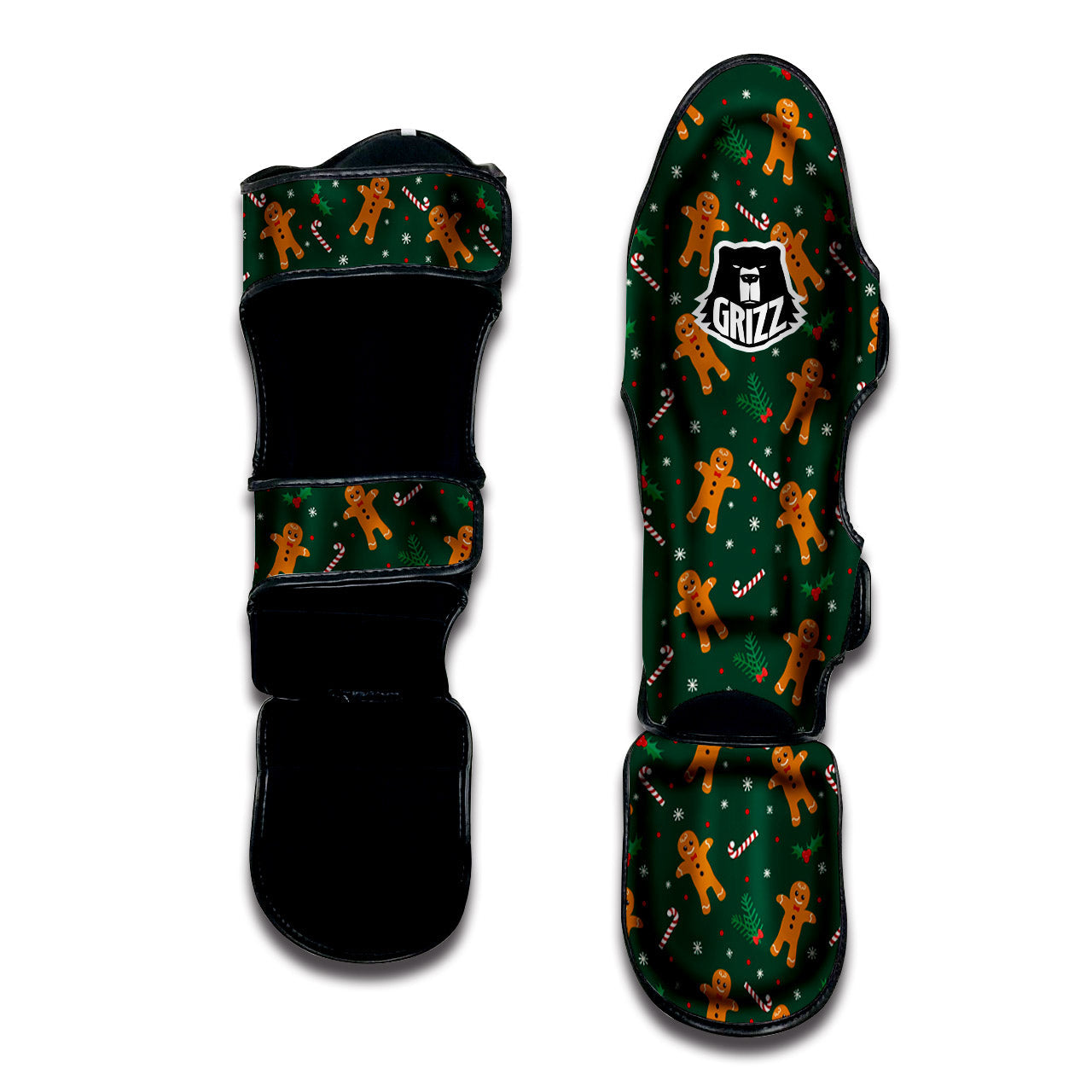 Candy And Christmas Cookie Print Pattern Muay Thai Shin Guards-grizzshop