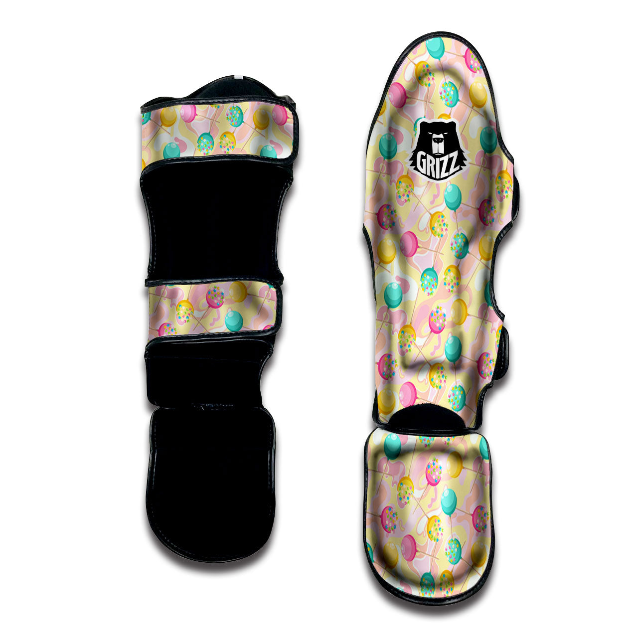 Candy And Colorful Lollipop Print Muay Thai Shin Guards-grizzshop