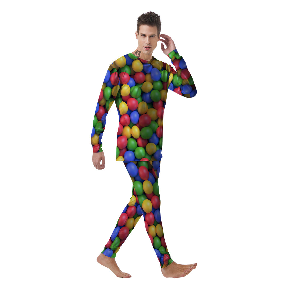 Candy Ball Colorful Print Men's Pajamas-grizzshop