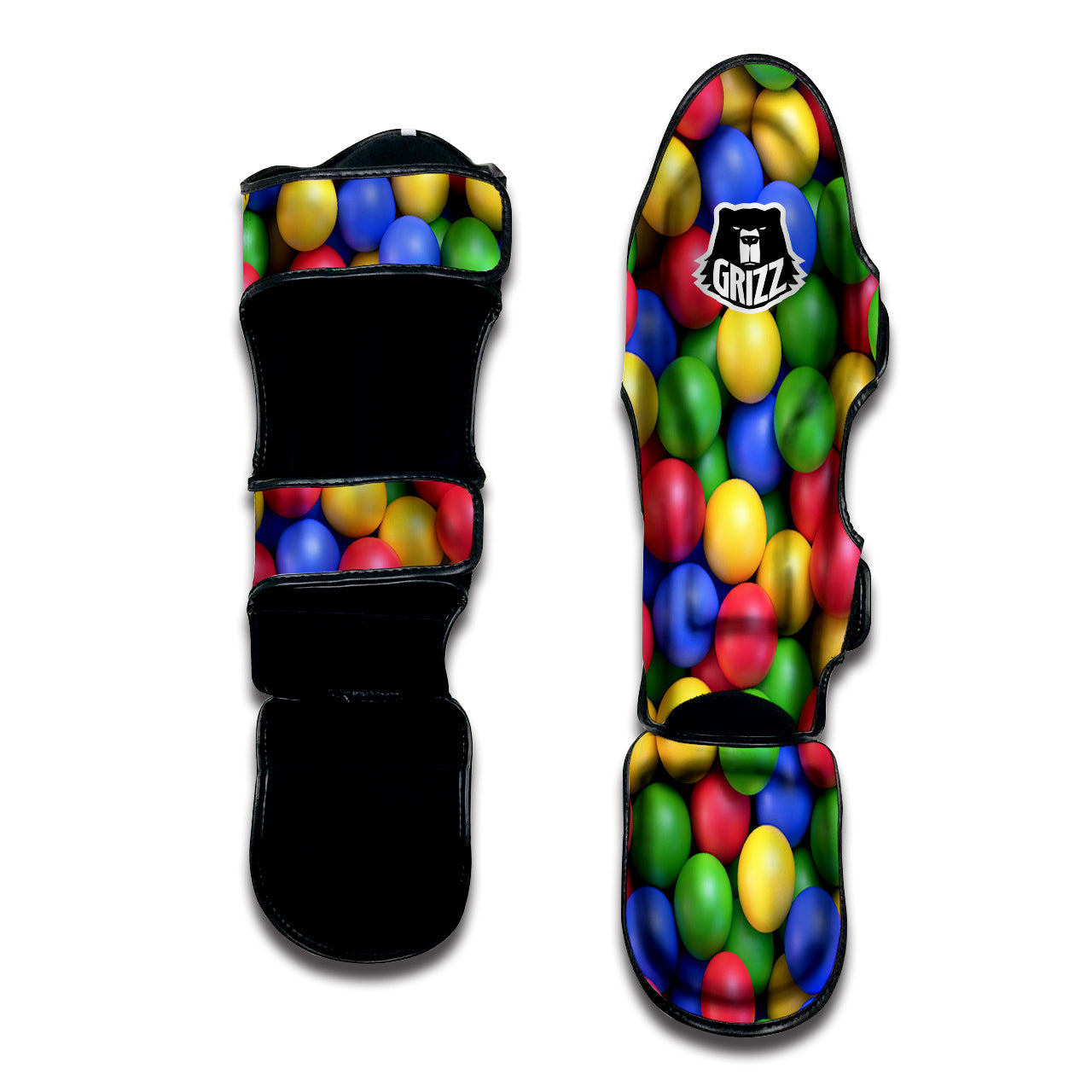 Candy Ball Colorful Print Muay Thai Shin Guards-grizzshop