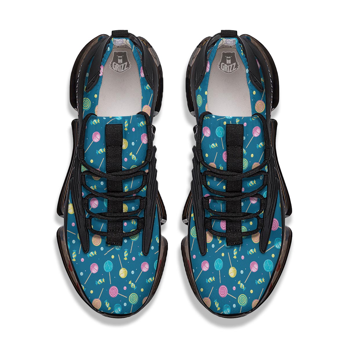 Candy Ball Sweet Print Pattern Black Gym Shoes-grizzshop