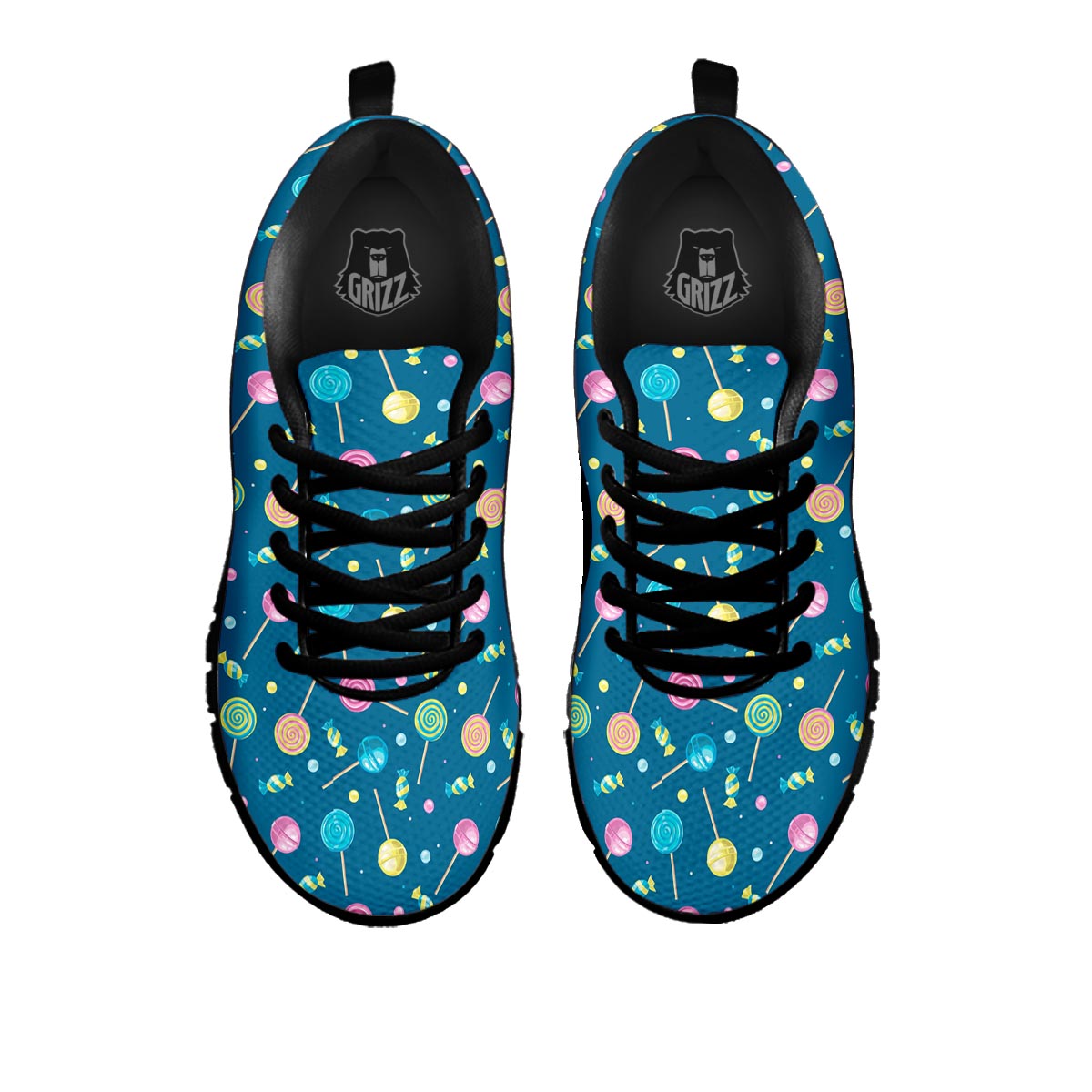 Candy Ball Sweet Print Pattern Black Sneaker-grizzshop