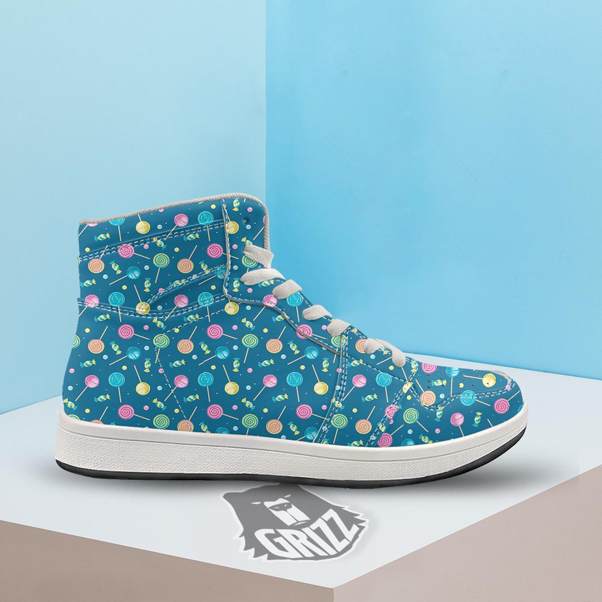 Candy Ball Sweet Print Pattern High Top Sneakers-grizzshop