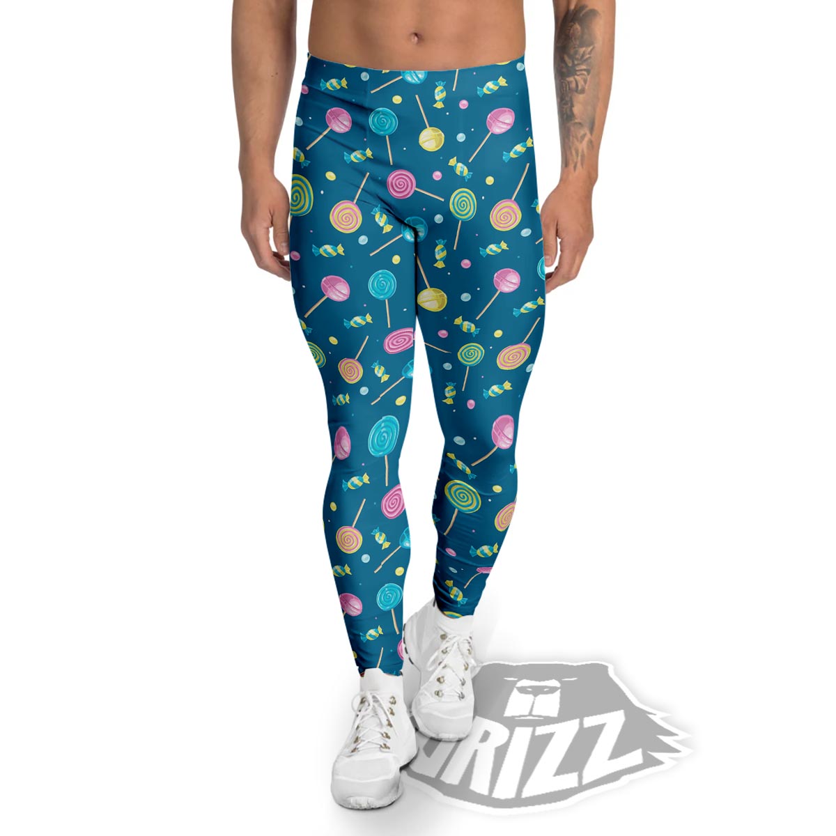 Candy Ball Sweet Print Pattern Men's Leggings-grizzshop