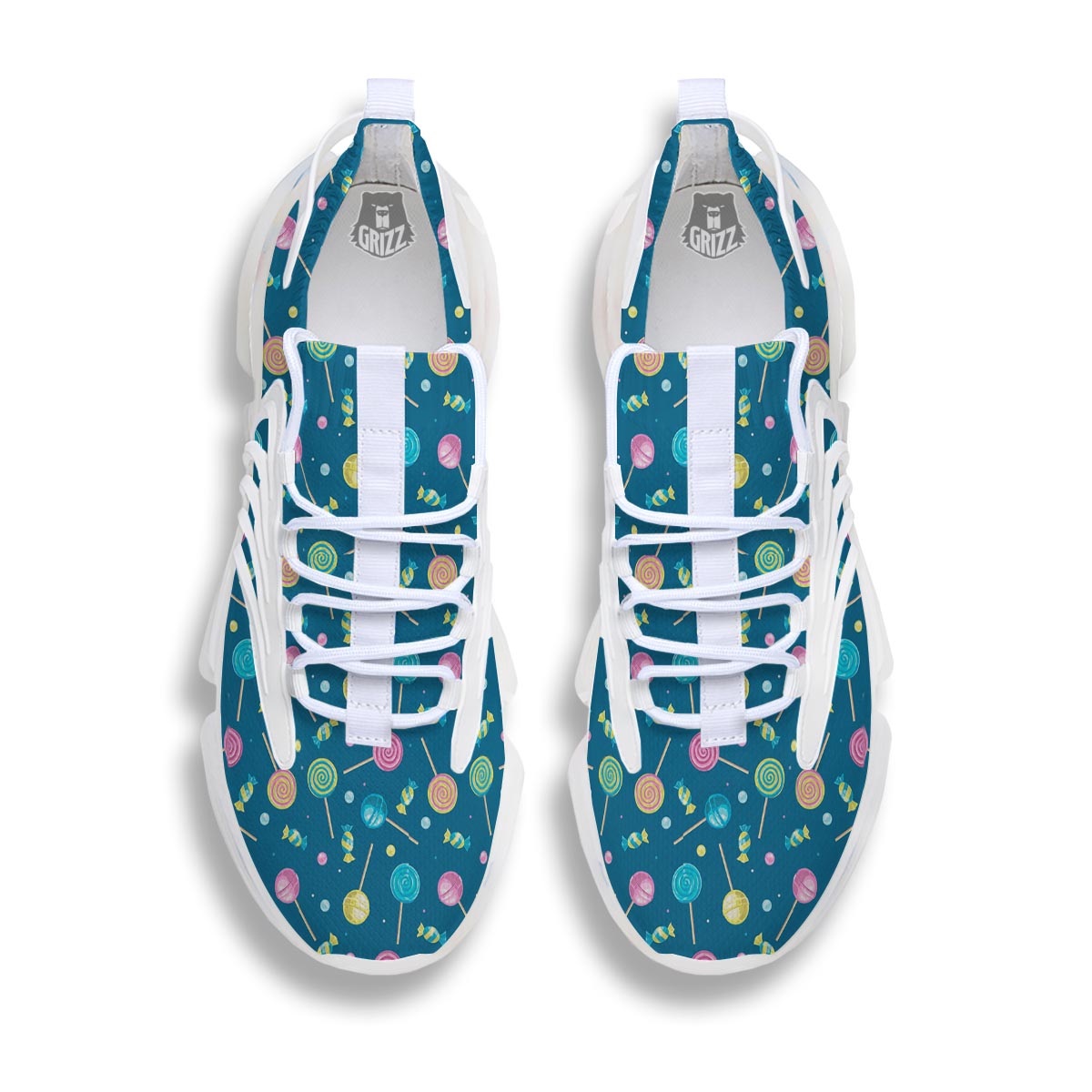 Candy Ball Sweet Print Pattern White Gym Shoes-grizzshop