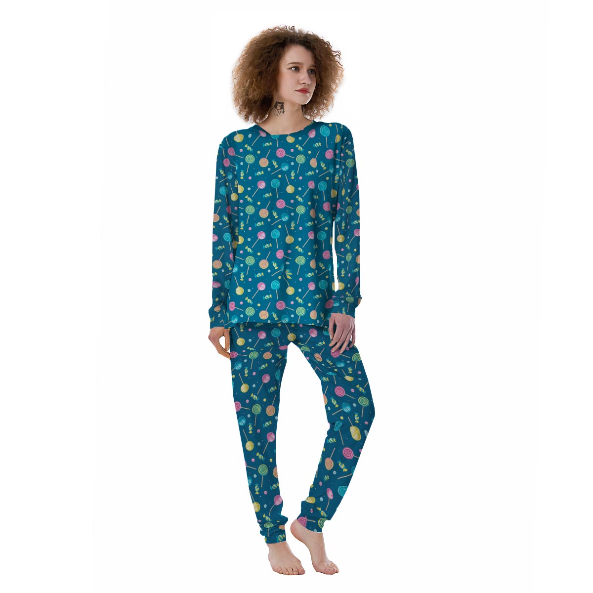 Candy Ball Sweet Print Pattern Women's Pajamas-grizzshop