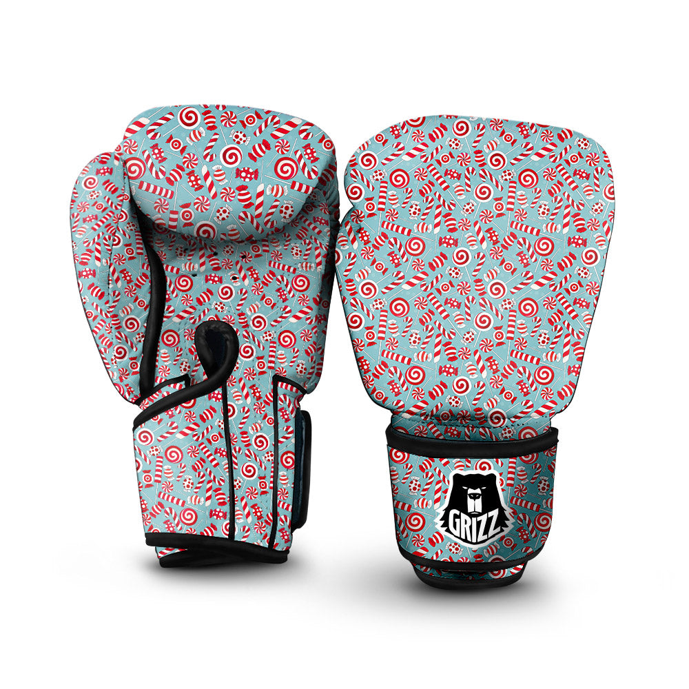 Candy Cane Christmas Print Pattern Boxing Gloves-grizzshop