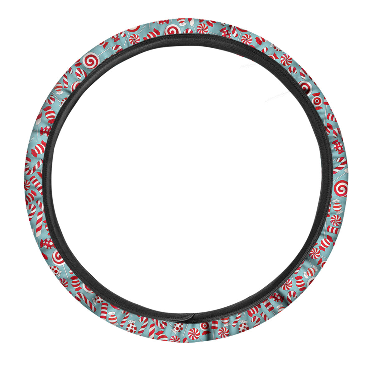 Candy Cane Christmas Print Pattern Car Steering Wheel Cover-grizzshop