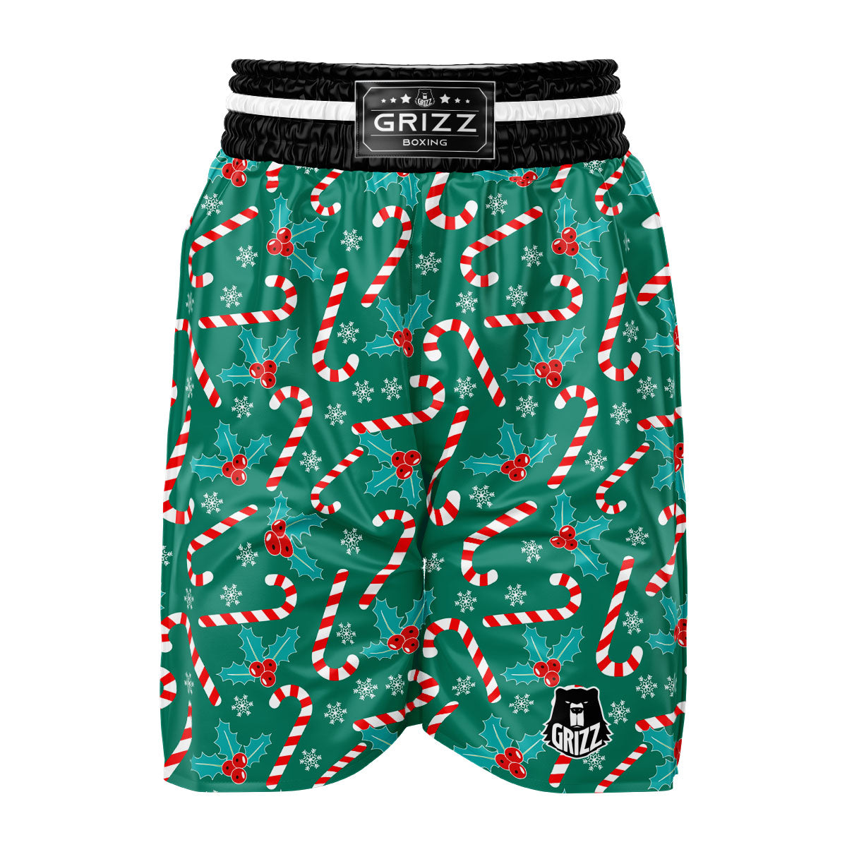 Candy Cane Merry Christmas Print Pattern Boxing Shorts-grizzshop