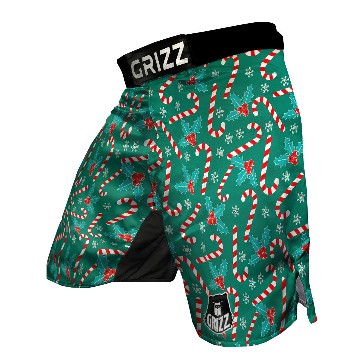 Candy Cane Merry Christmas Print Pattern MMA Shorts-grizzshop