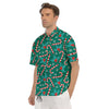 Candy Cane Merry Christmas Print Pattern Men's Short Sleeve Shirts-grizzshop