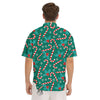 Candy Cane Merry Christmas Print Pattern Men's Short Sleeve Shirts-grizzshop