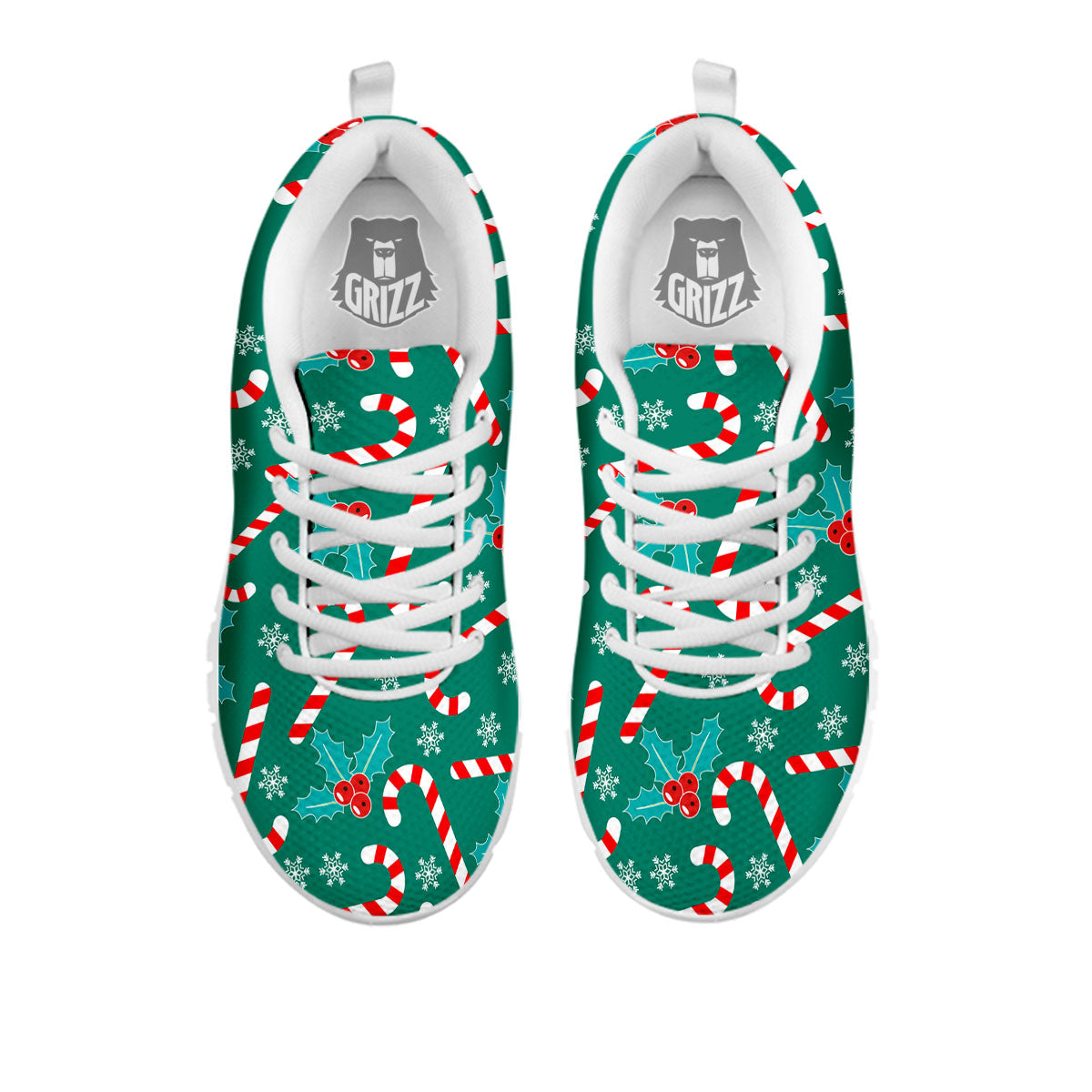 Candy Cane Merry Christmas Print Pattern White Sneaker-grizzshop