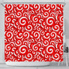 Candy Cane Pattern Print Bathroom Shower Curtain-grizzshop