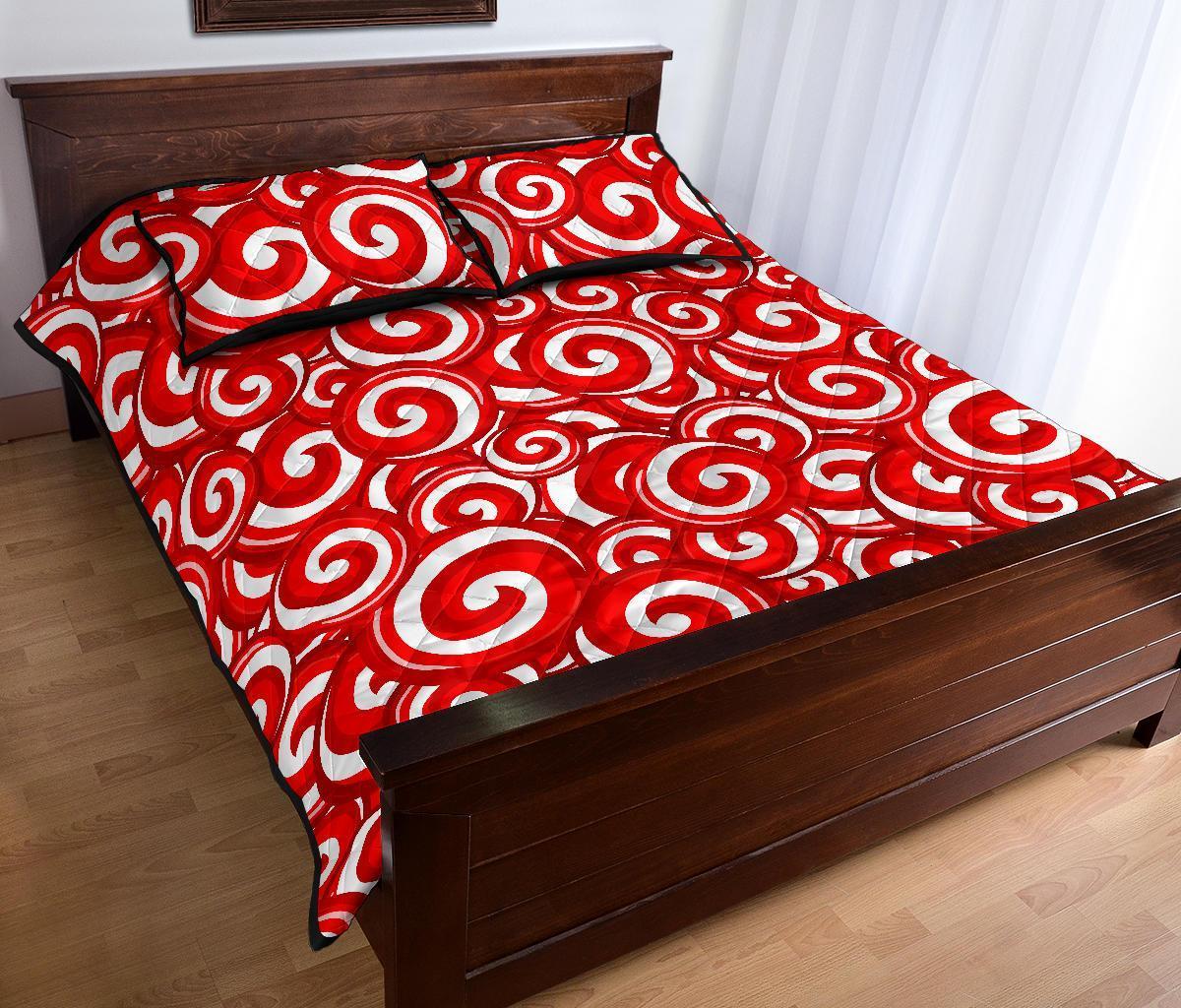 Candy Cane Pattern Print Bed Set Quilt-grizzshop