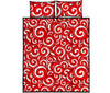 Candy Cane Pattern Print Bed Set Quilt-grizzshop