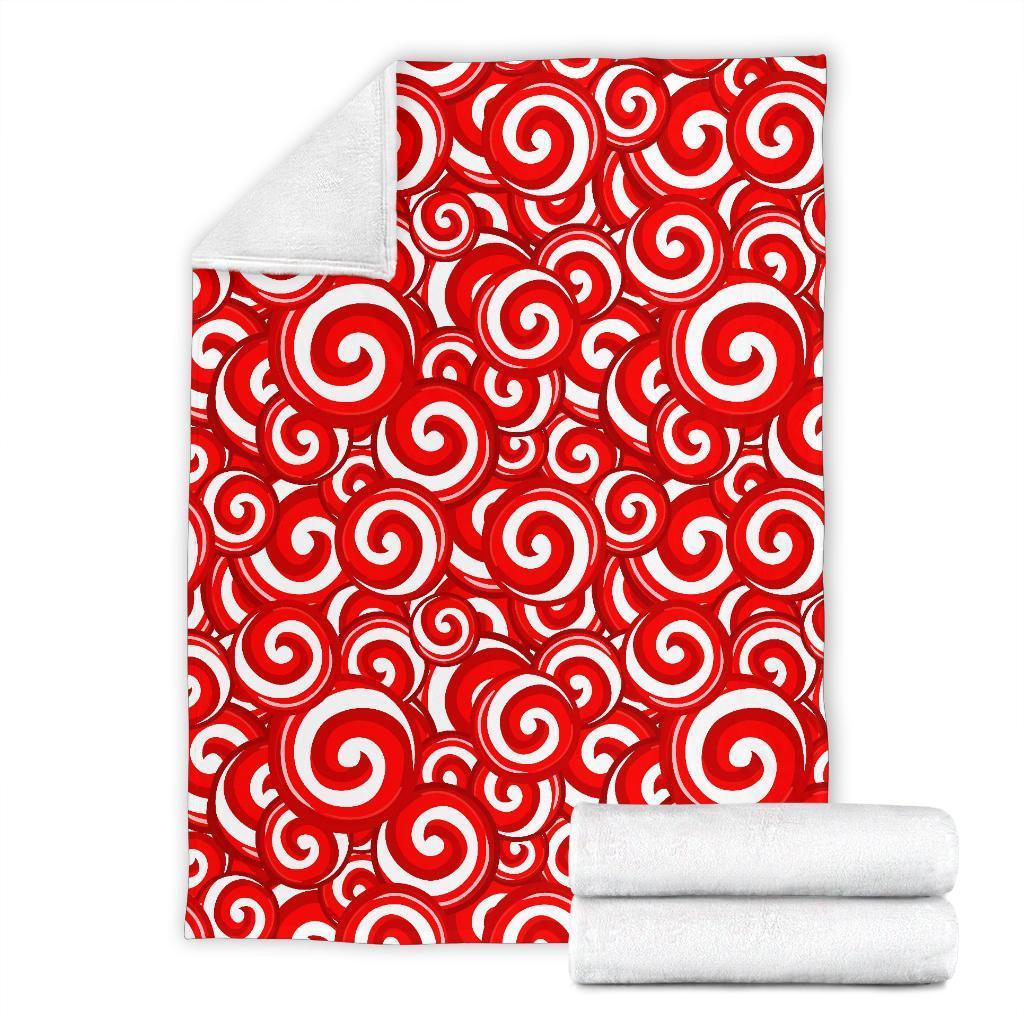 Candy Cane Pattern Print Blanket-grizzshop