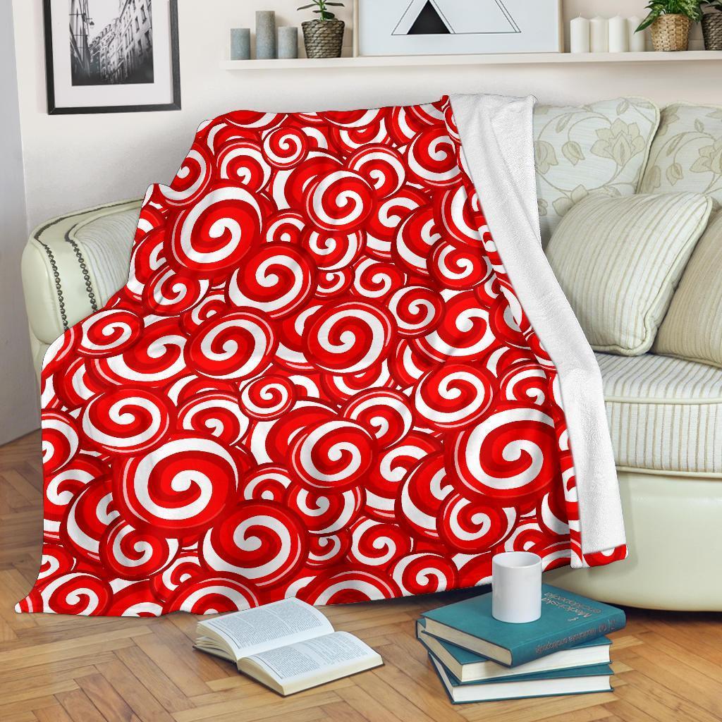 Candy Cane Pattern Print Blanket-grizzshop