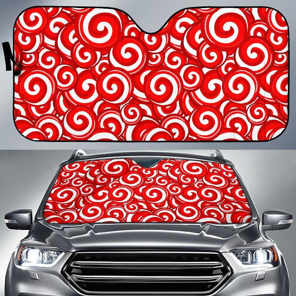 Candy Cane Pattern Print Car Sun Shade-grizzshop