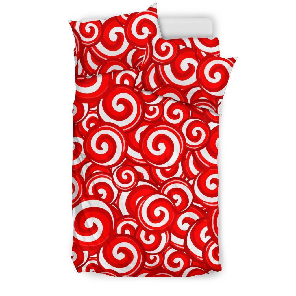 Candy Cane Pattern Print Duvet Cover Bedding Set-grizzshop