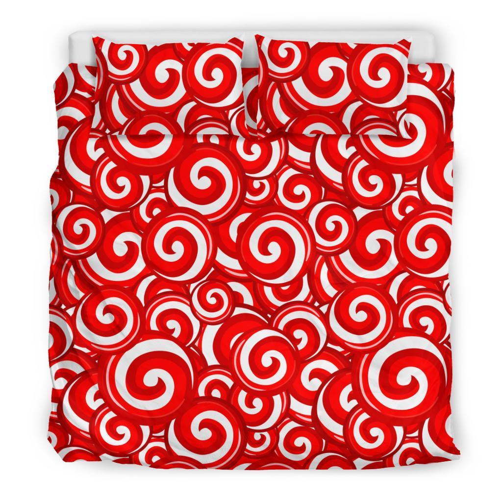 Candy Cane Pattern Print Duvet Cover Bedding Set-grizzshop