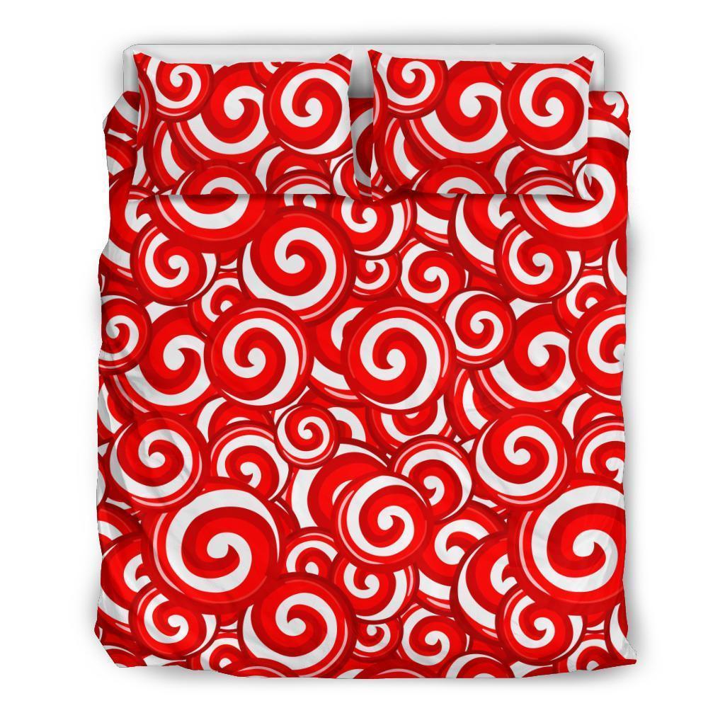 Candy Cane Pattern Print Duvet Cover Bedding Set-grizzshop