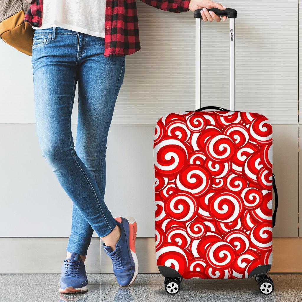 Candy Cane Pattern Print Luggage Cover Protector-grizzshop