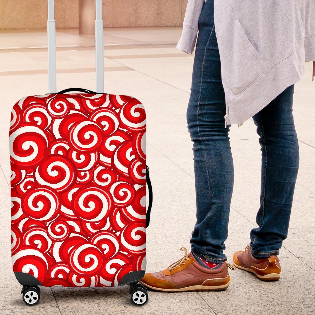 Candy Cane Pattern Print Luggage Cover Protector-grizzshop