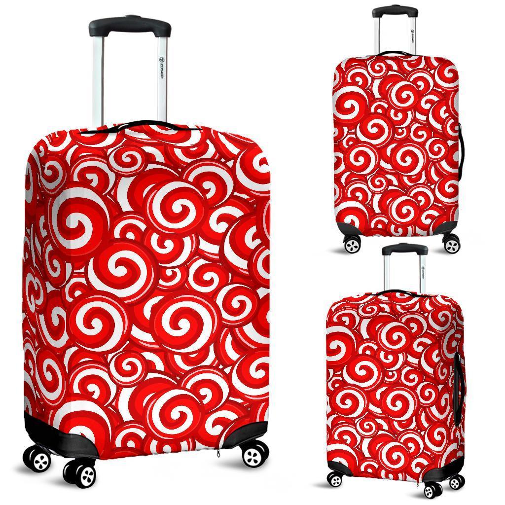 Candy Cane Pattern Print Luggage Cover Protector-grizzshop