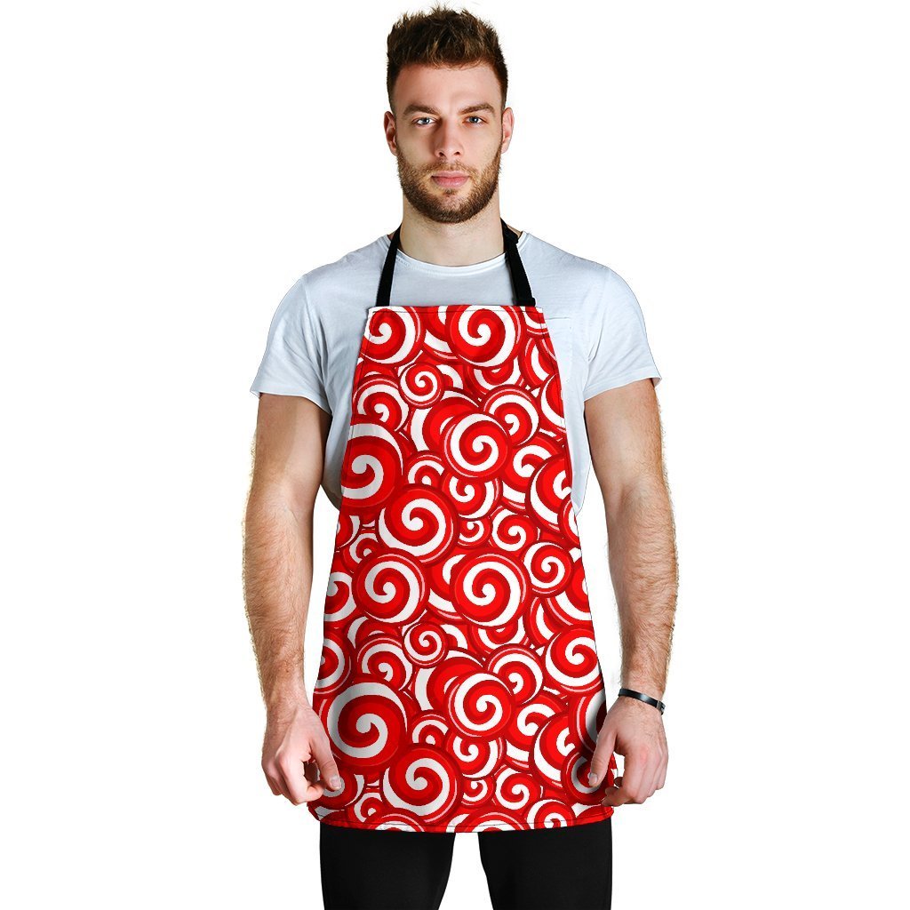 Candy Cane Pattern Print Men's Apron-grizzshop