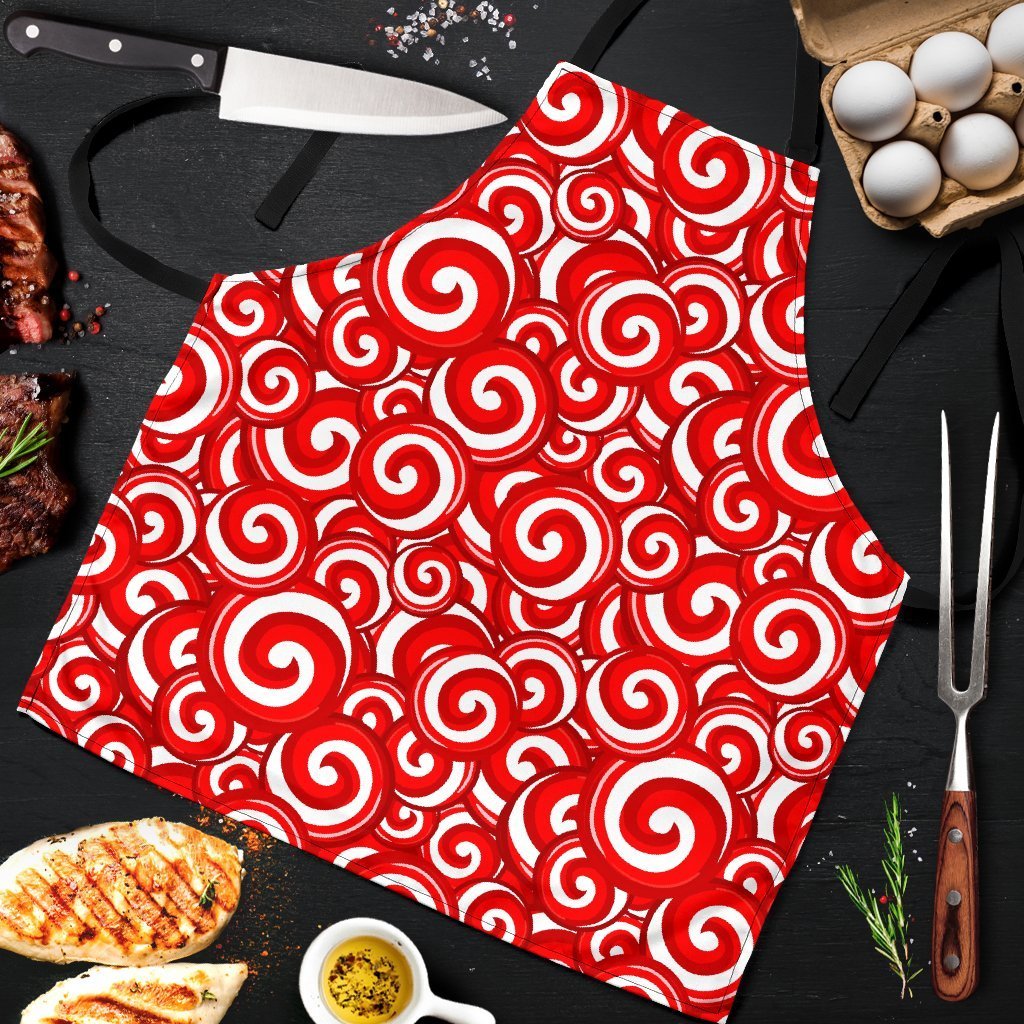 Candy Cane Pattern Print Men's Apron-grizzshop