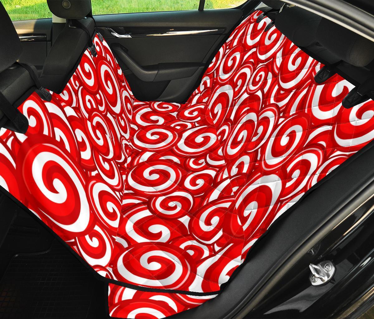 Candy Cane Pattern Print Pet Car Seat Cover-grizzshop