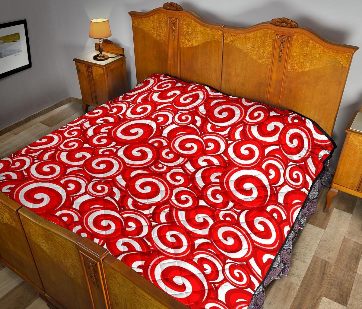 Candy Cane Pattern Print Quilt-grizzshop