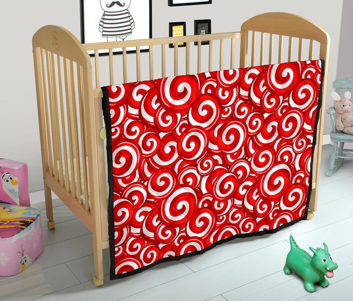 Candy Cane Pattern Print Quilt-grizzshop