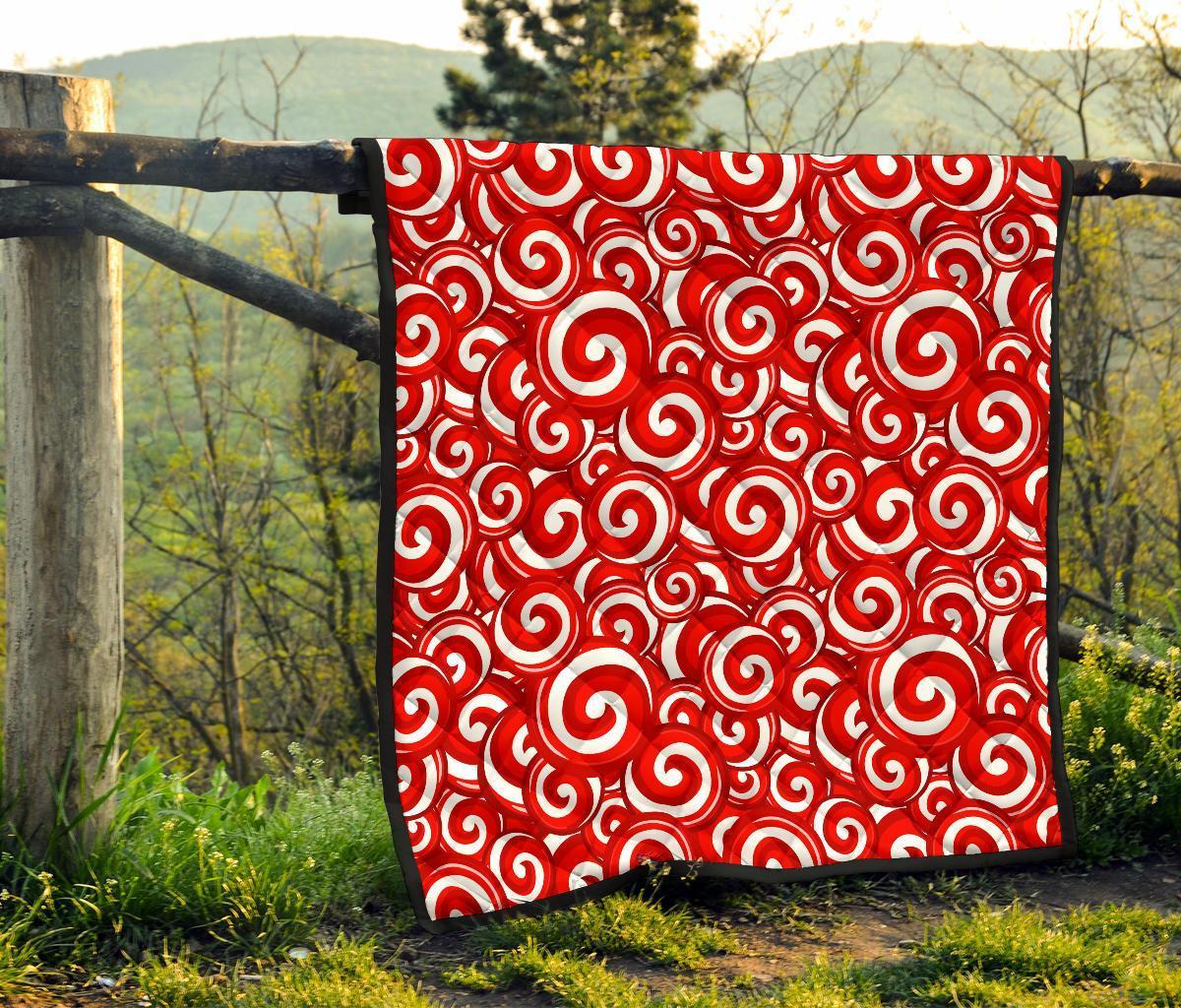 Candy Cane Pattern Print Quilt-grizzshop