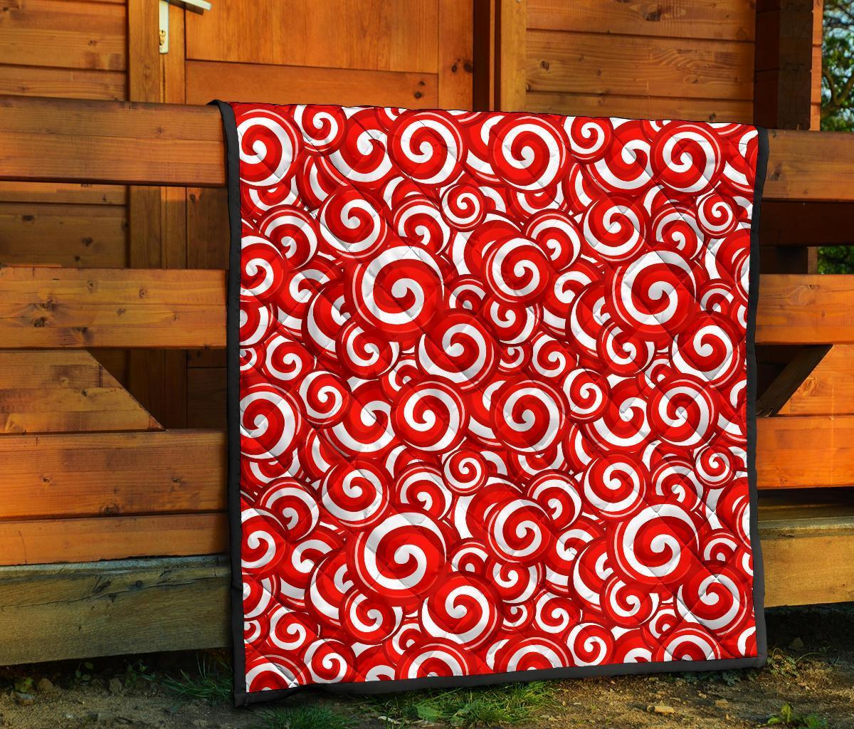 Candy Cane Pattern Print Quilt-grizzshop