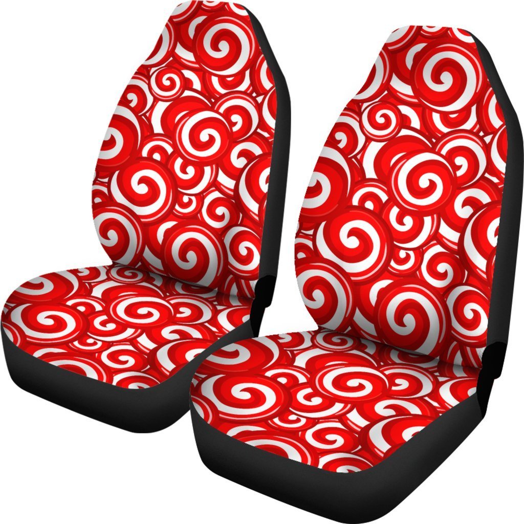 Candy Cane Pattern Print Universal Fit Car Seat Covers-grizzshop