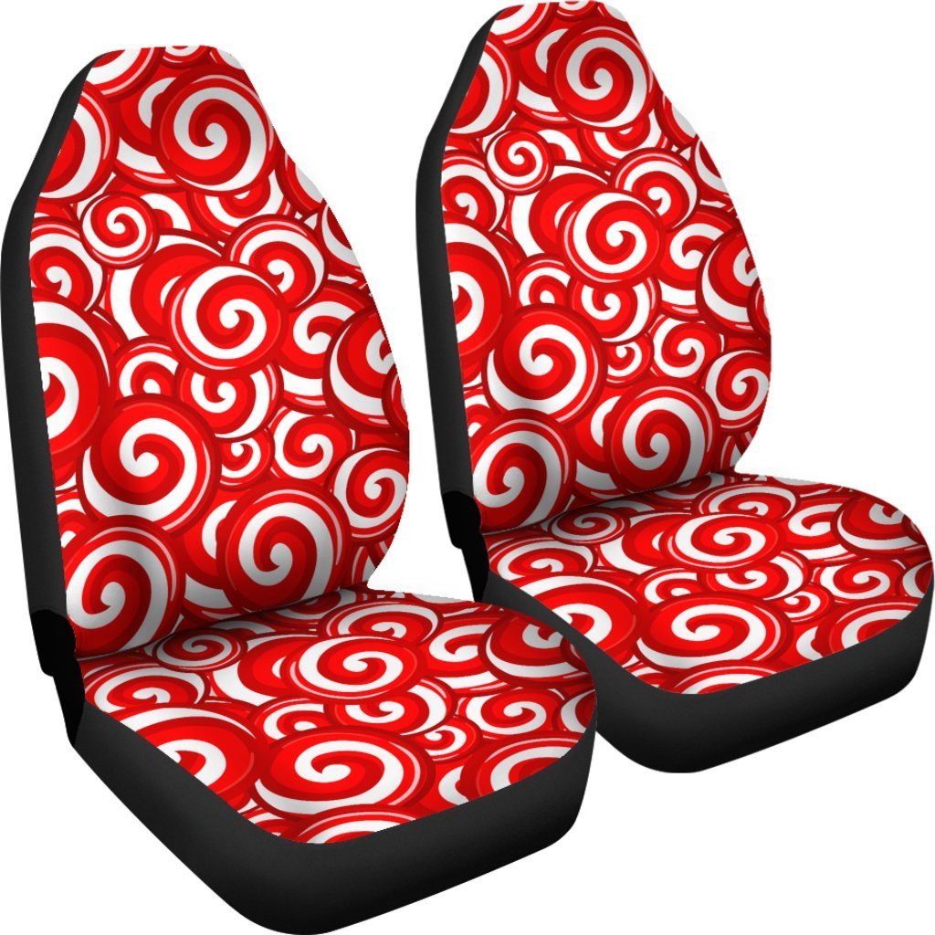 Candy Cane Pattern Print Universal Fit Car Seat Covers-grizzshop