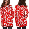 Candy Cane Pattern Print Women Hoodie Dress-grizzshop