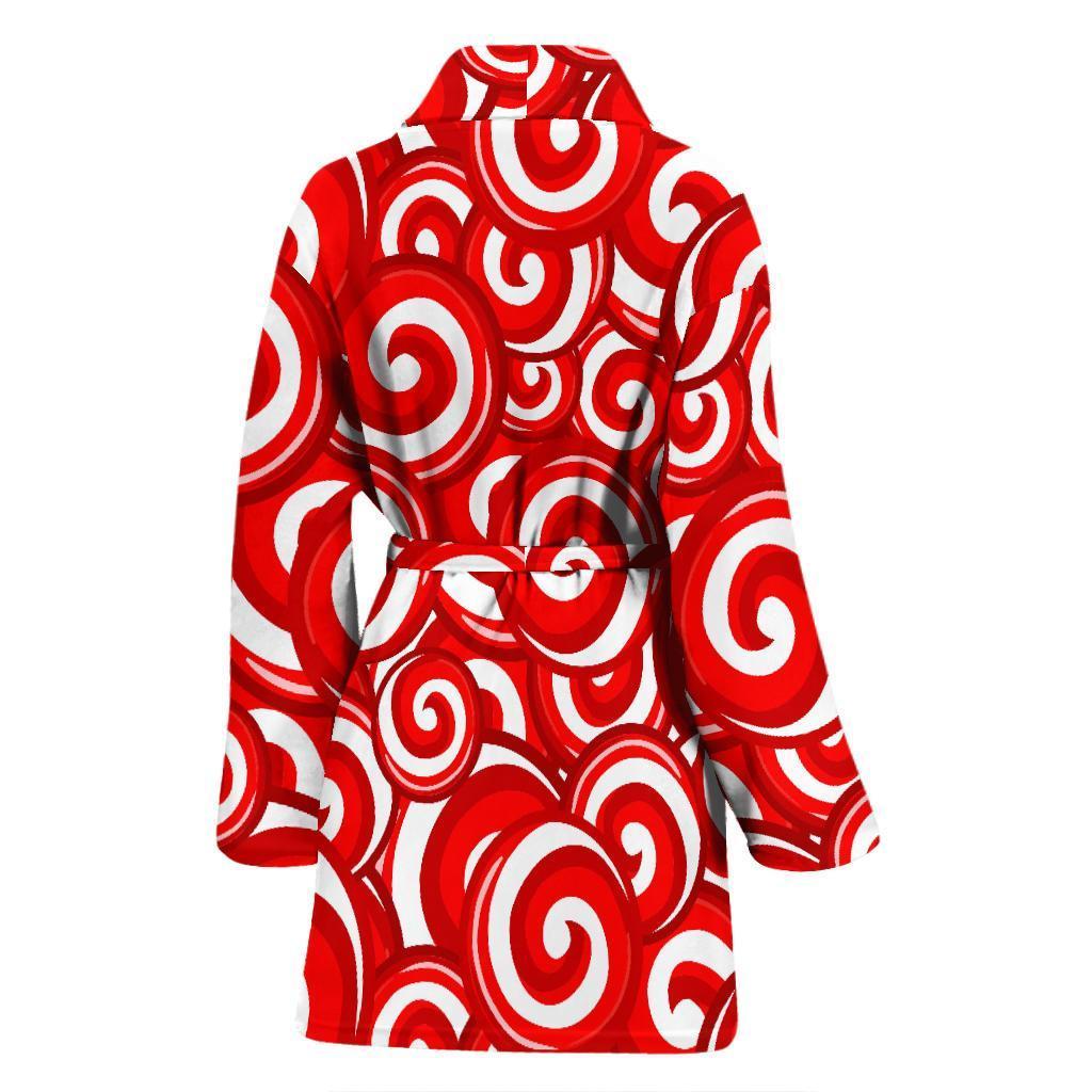 Candy Cane Pattern Print Women Long Robe-grizzshop