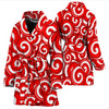 Candy Cane Pattern Print Women Long Robe-grizzshop