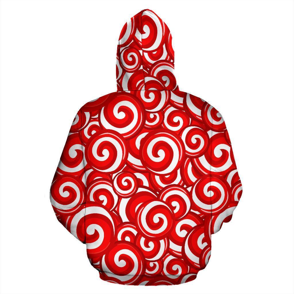 Candy Cane Pattern Print Women Men Pullover Hoodie-grizzshop